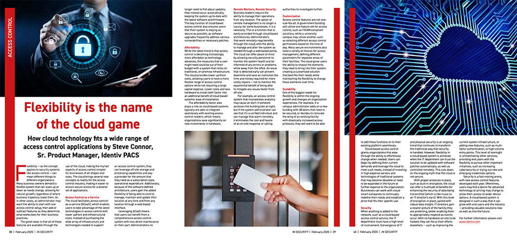 In Security Magazine: Flexibility Is the Name of the Cloud Game