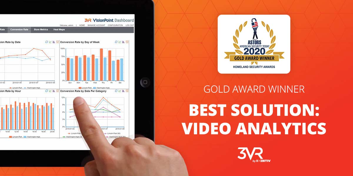 3VR video and real-time security platform has been selected as a gold winner for Best Video Analytics Solution in the 2020 ASTORS Homeland Security Awards