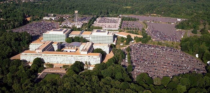 Aerial view of the Central Intelligence Agency headquarters, Langley, Virginia